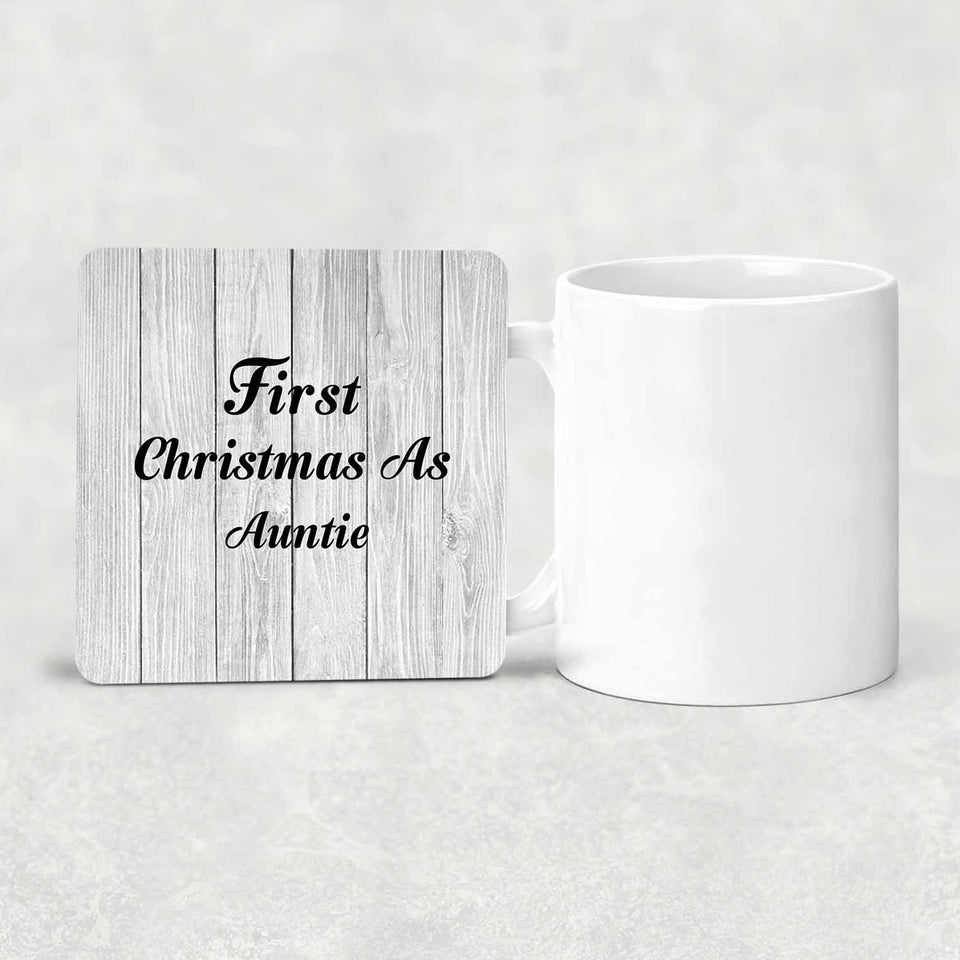 First Christmas As Auntie - Drink Coaster F