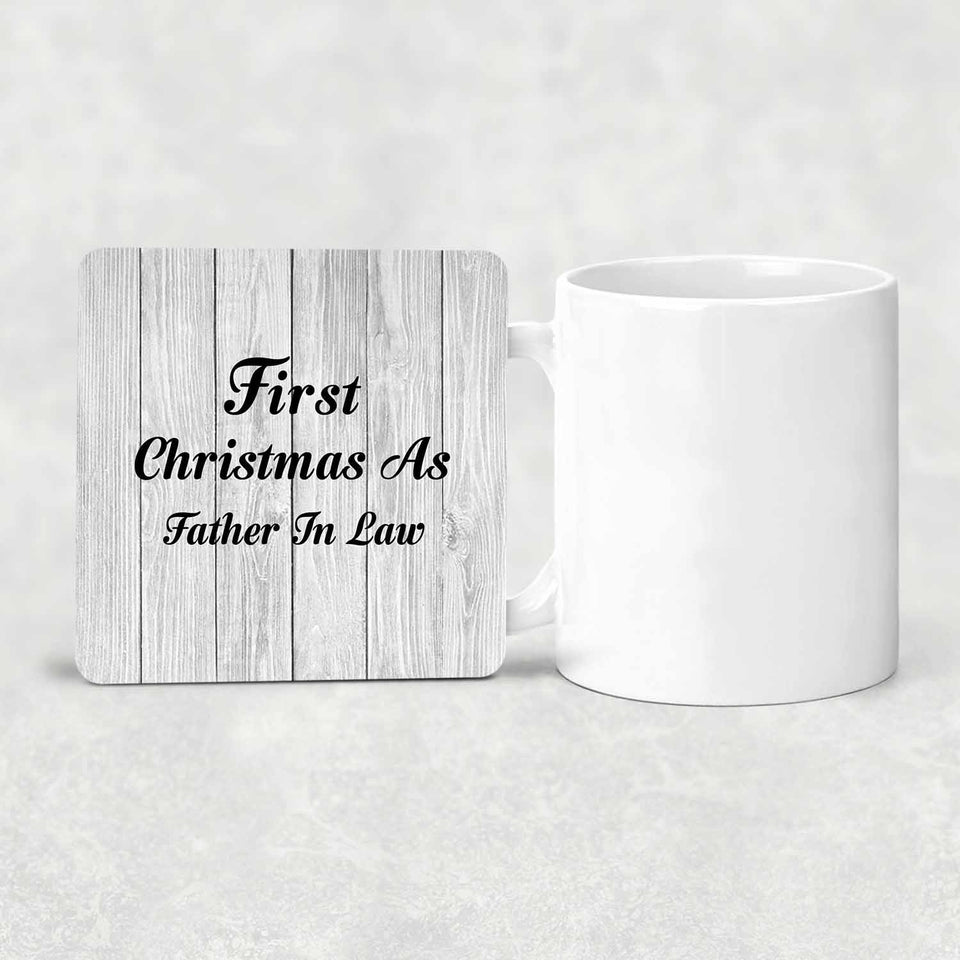 First Christmas As Father In Law - Drink Coaster F