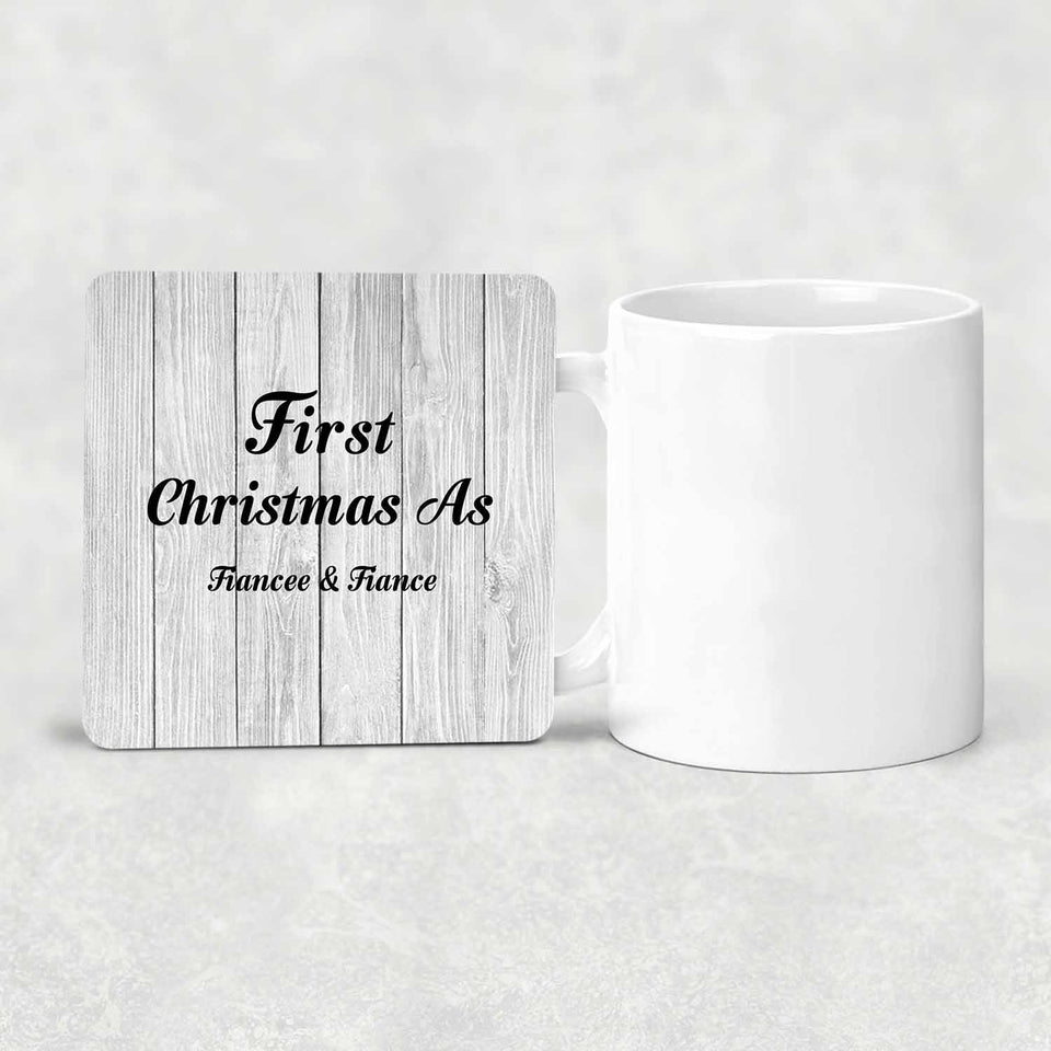 First Christmas As Fiancee & Fiance - Drink Coaster F