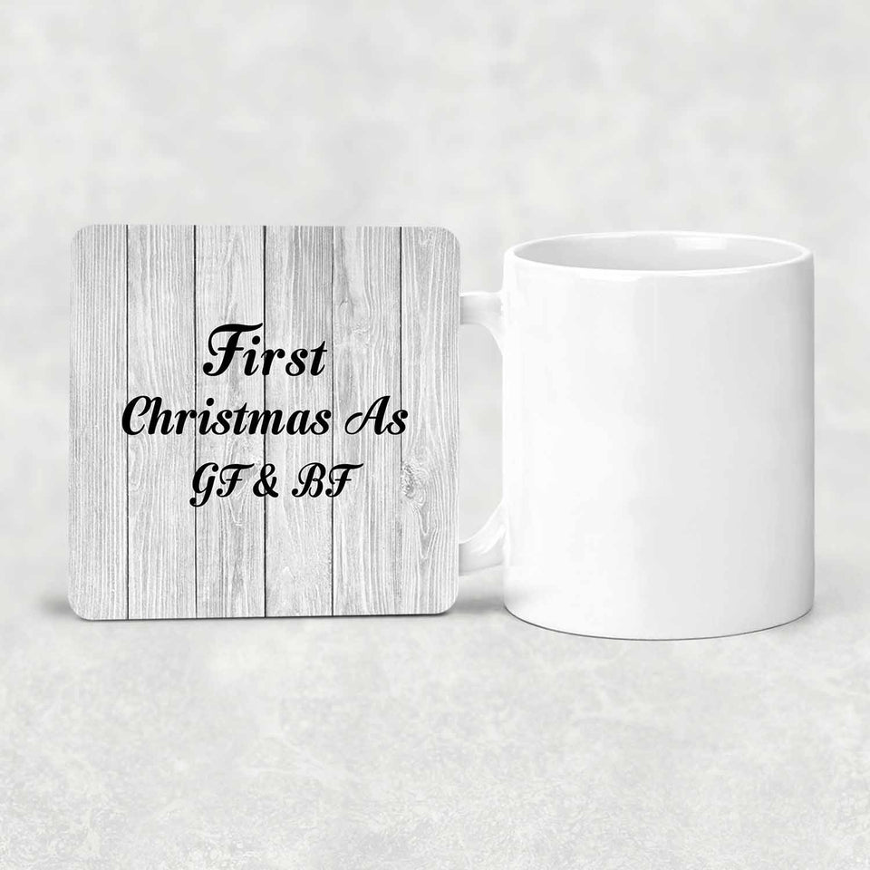First Christmas As Gf & Bf - Drink Coaster F