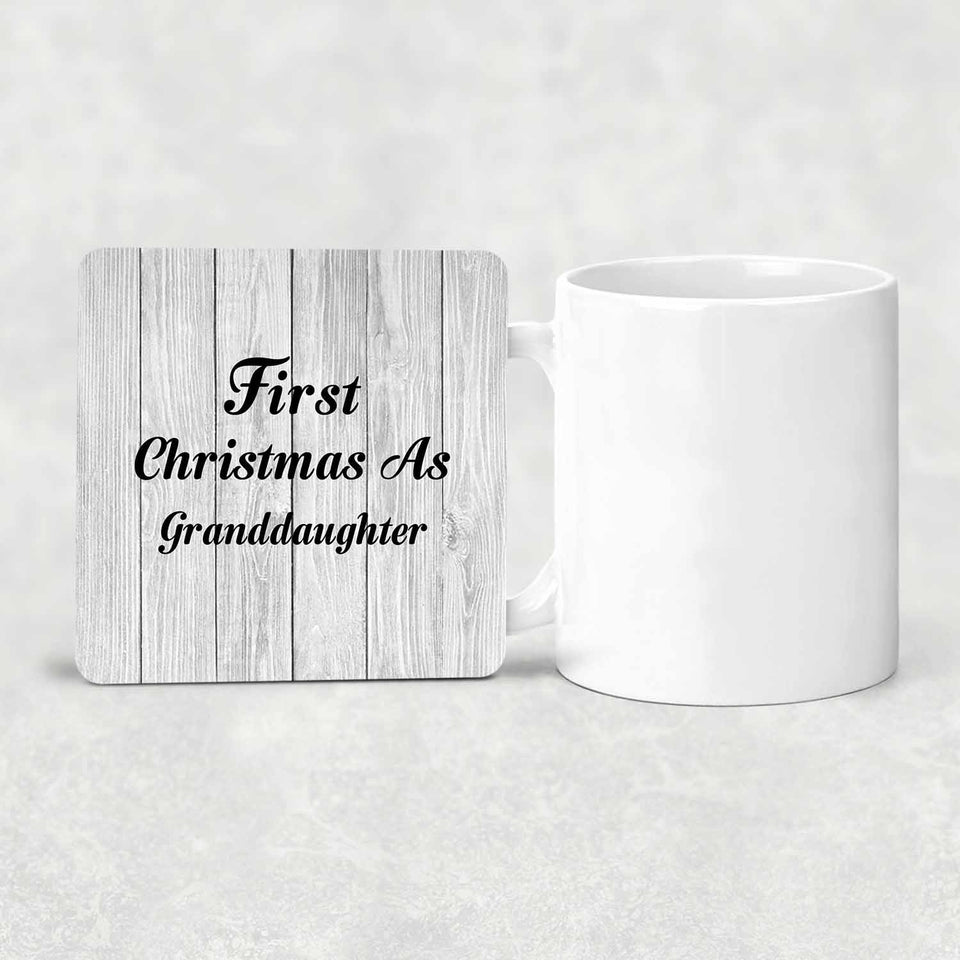 First Christmas As Granddaughter - Drink Coaster F