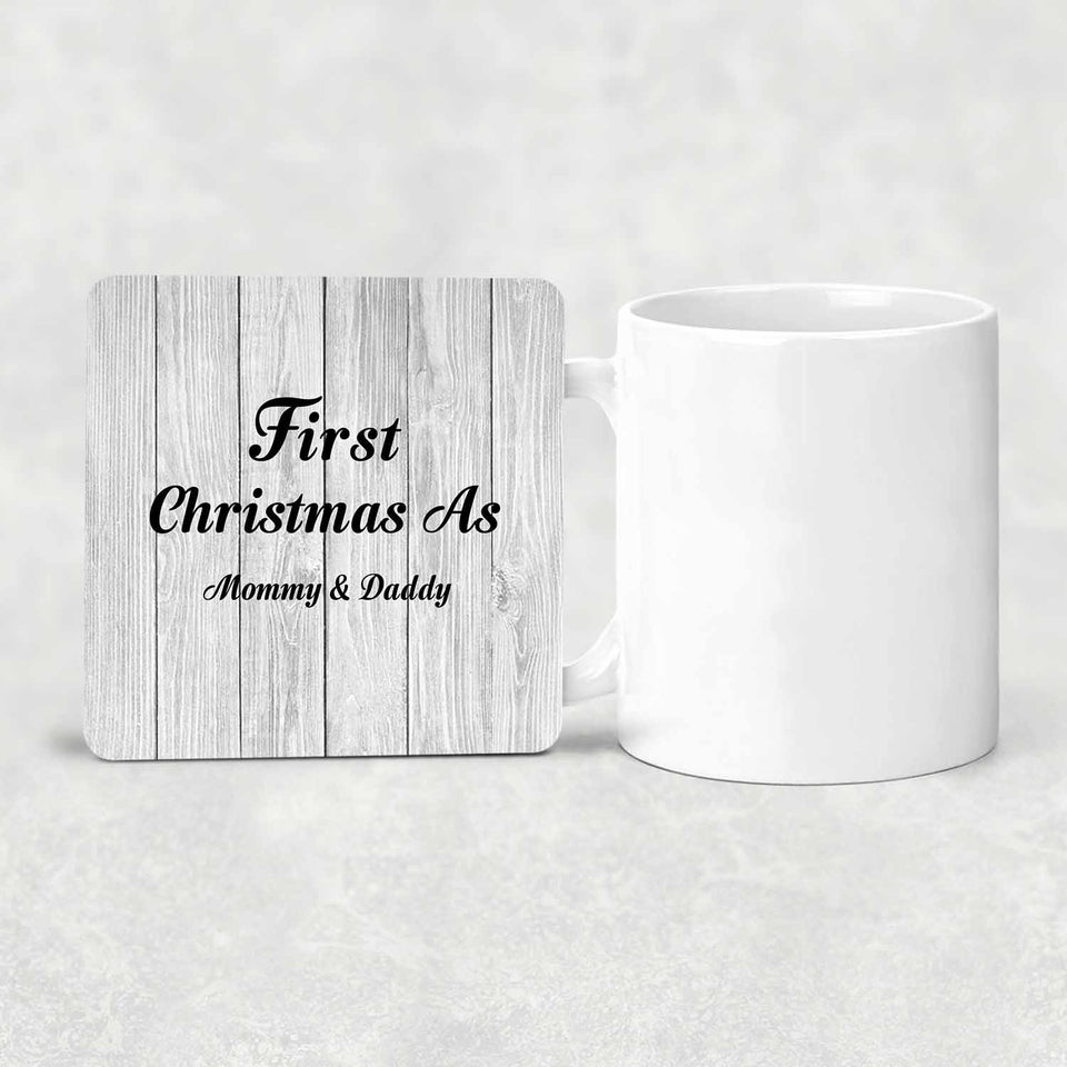 First Christmas As Mommy & Daddy - Drink Coaster F