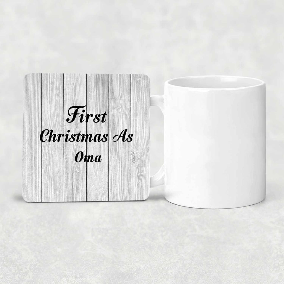 First Christmas As Oma - Drink Coaster F