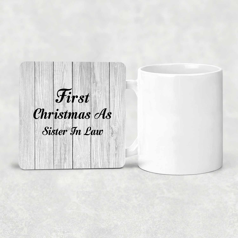First Christmas As Sister In Law - Drink Coaster F