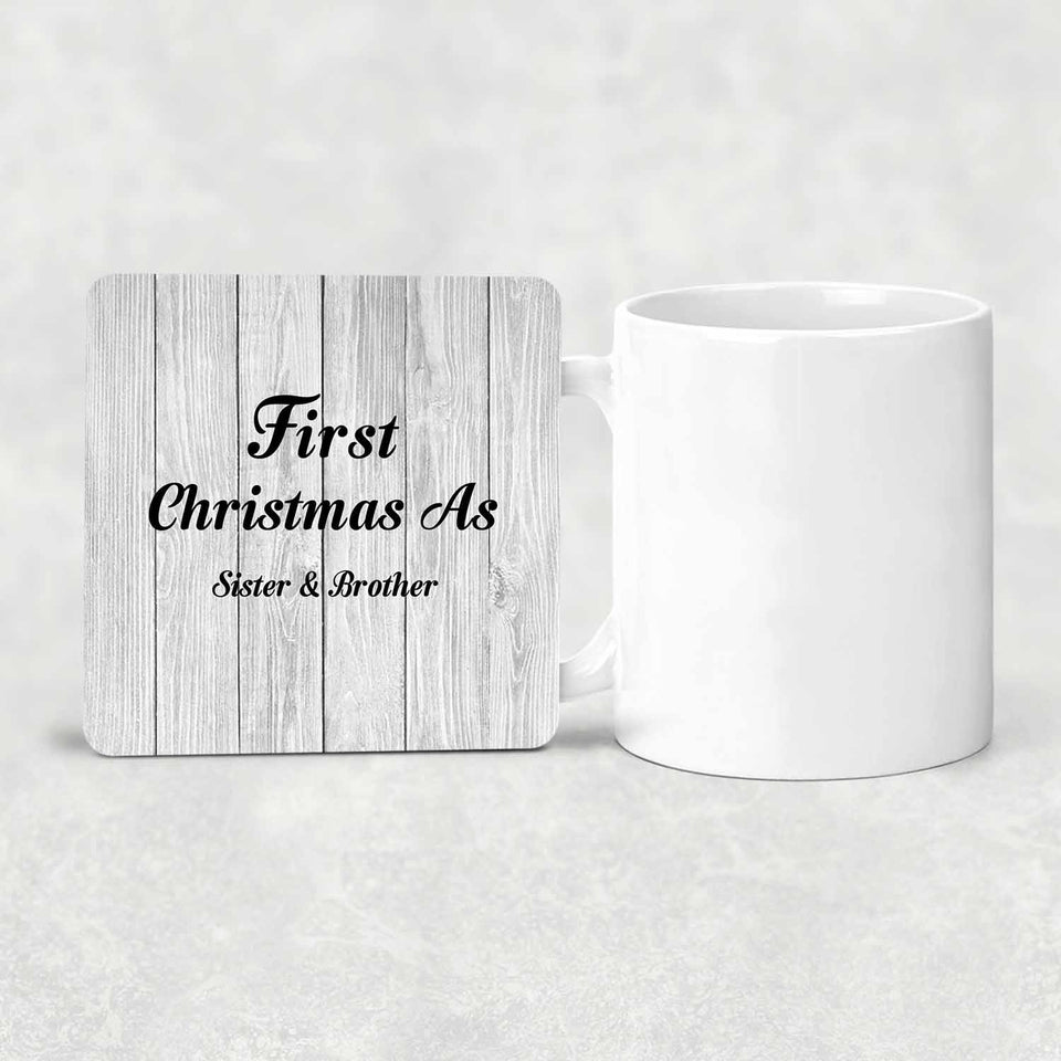 First Christmas As Sister & Brother - Drink Coaster F