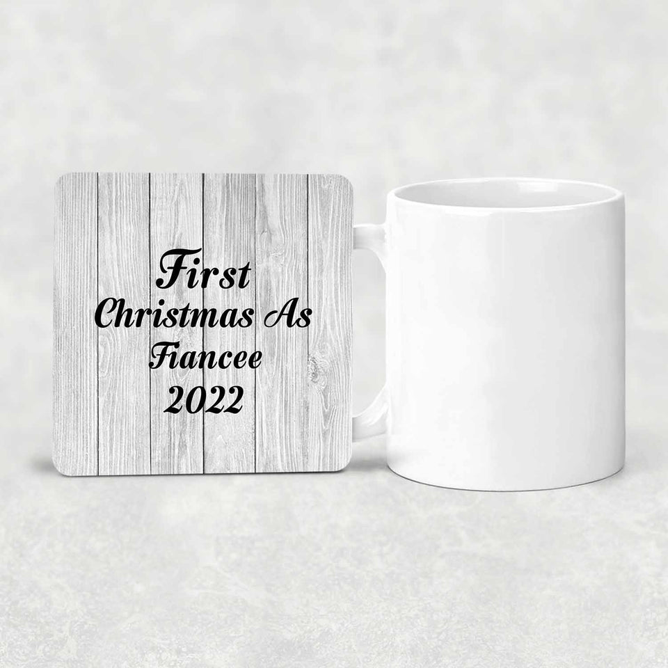First Christmas As Fiancee 2022 - Drink Coaster F