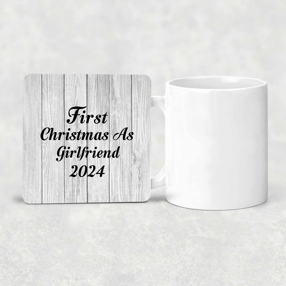 First Christmas As Girlfriend 2024 - Drink Coaster F