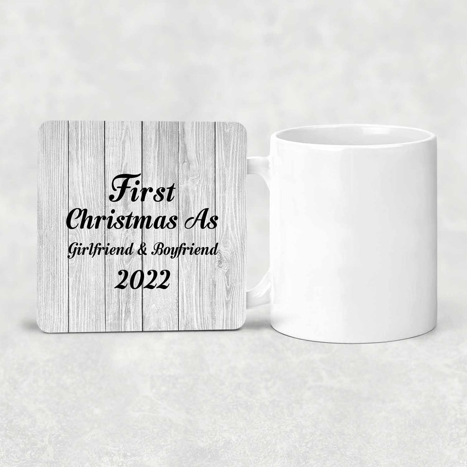 First Christmas As Girlfriend & Boyfriend 2022 - Drink Coaster F