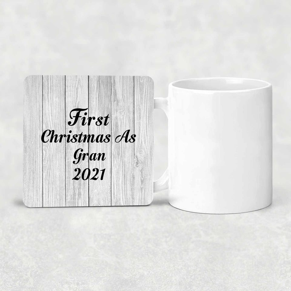 First Christmas As Gran 2021 - Drink Coaster F
