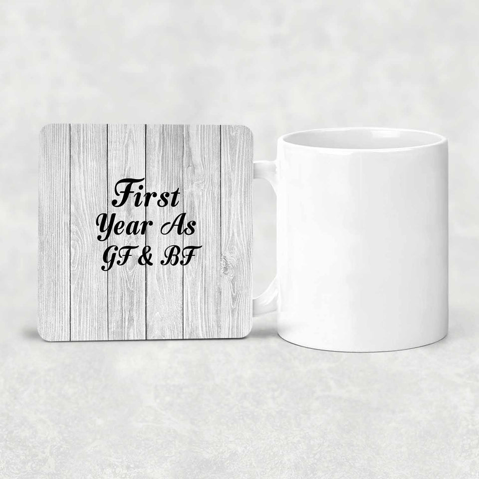 First Year As Gf & Bf - Drink Coaster F