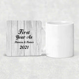 First Year As Fiancee & Fiance 2021 - Drink Coaster F