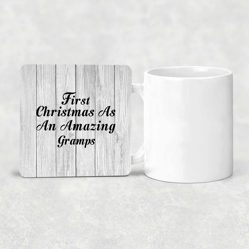 First Christmas As An Amazing Gramps - Drink Coaster F
