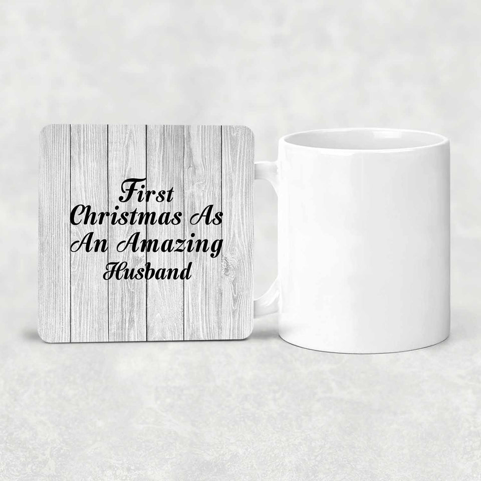 First Christmas As An Amazing Husband - Drink Coaster F