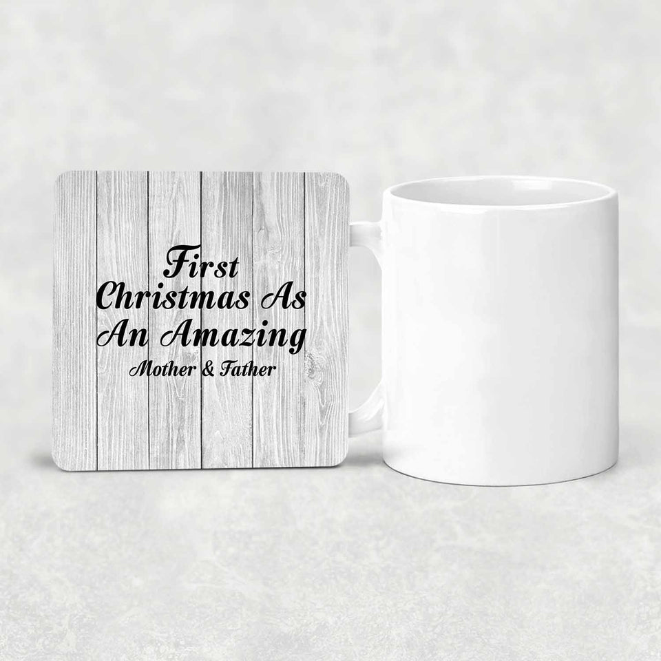 First Christmas As An Amazing Mother & Father - Drink Coaster F