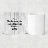 First Christmas As An Amazing Brother 2024 - Drink Coaster F