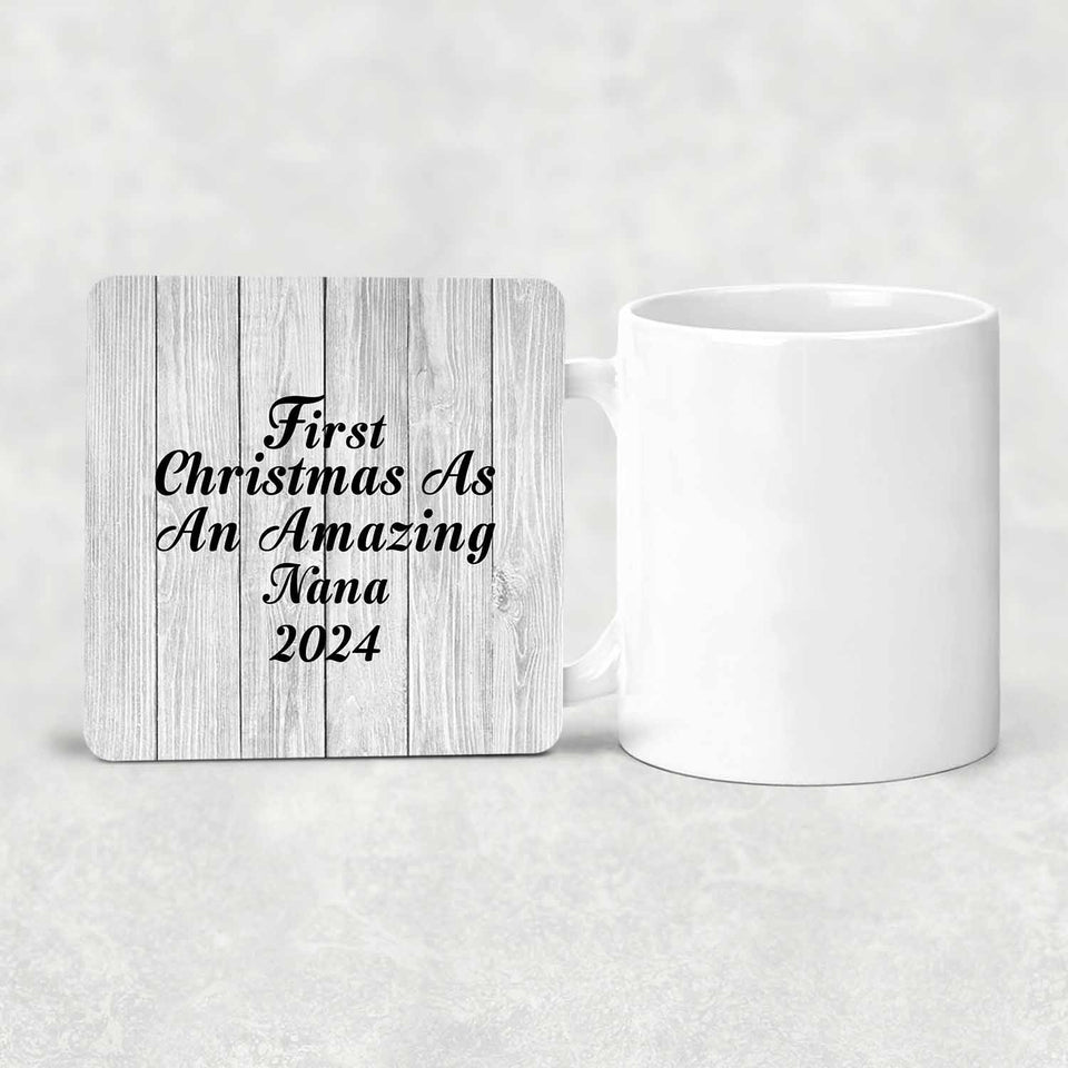 First Christmas As An Amazing Nana 2024 - Drink Coaster F
