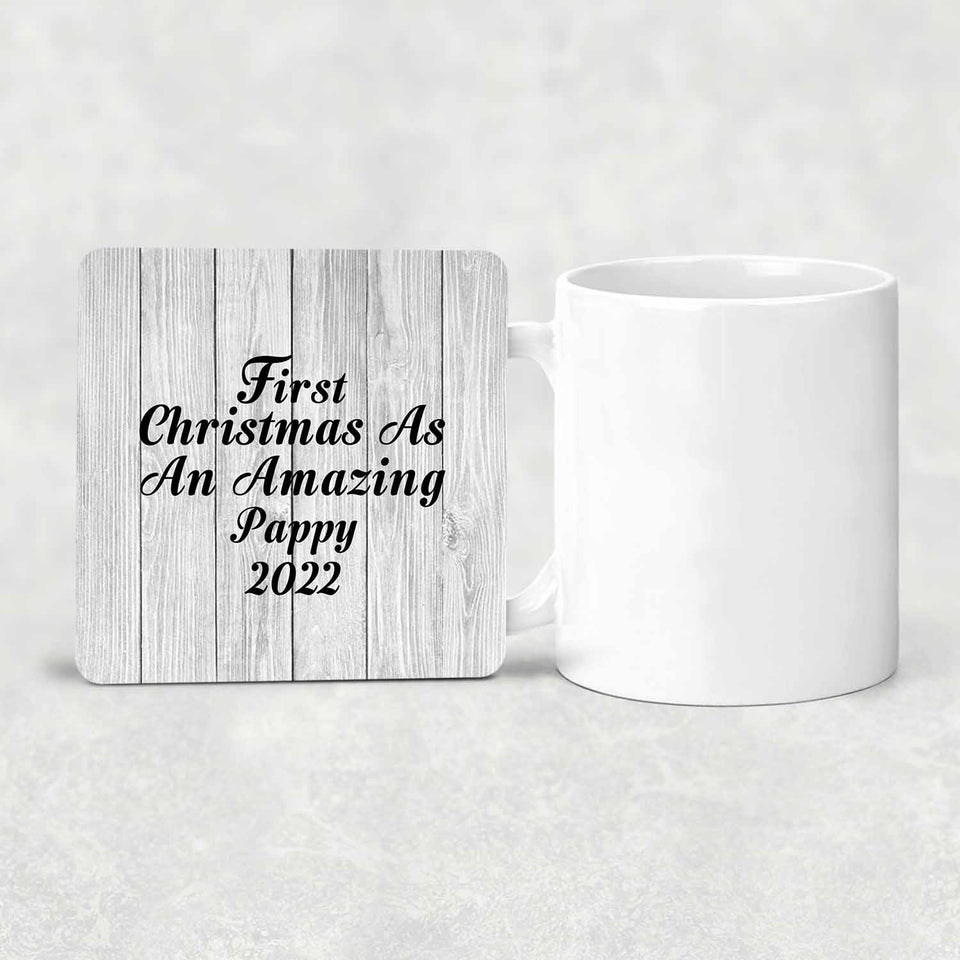 First Christmas As An Amazing Pappy 2022 - Drink Coaster F