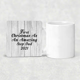 First Christmas As An Amazing Step Dad 2021 - Drink Coaster F