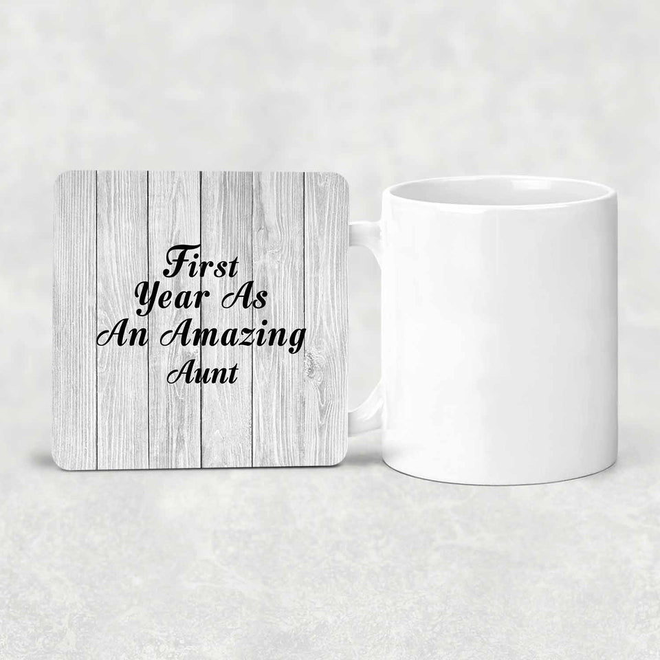 First Year As An Amazing Aunt - Drink Coaster F