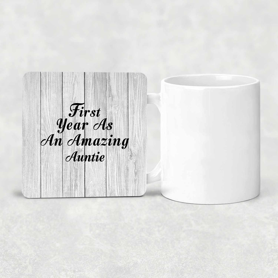 First Year As An Amazing Auntie - Drink Coaster F