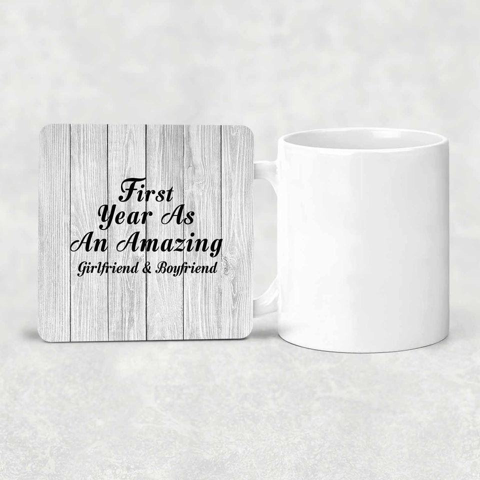 First Year As An Amazing Girlfriend & Boyfriend - Drink Coaster F