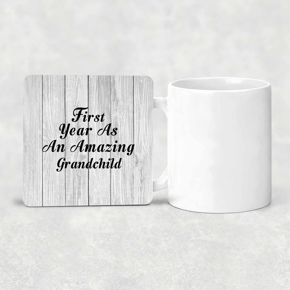 First Year As An Amazing Grandchild - Drink Coaster F