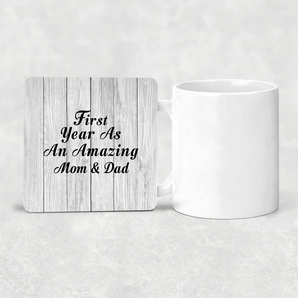 First Year As An Amazing Mom & Dad - Drink Coaster F