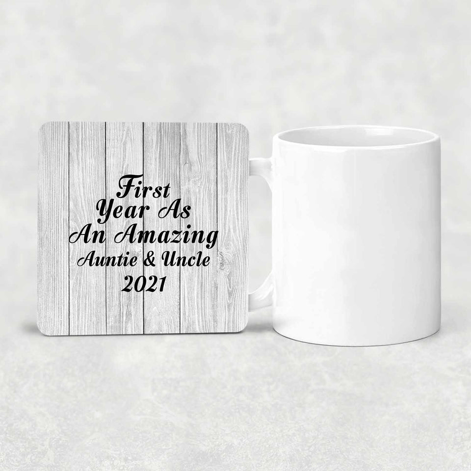 First Year As An Amazing Auntie & Uncle 2021 - Drink Coaster F