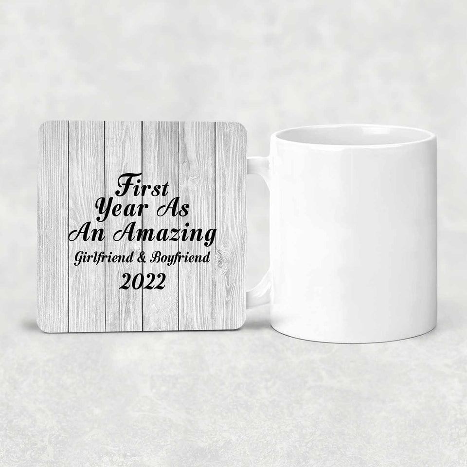 First Year As An Amazing Girlfriend & Boyfriend 2022 - Drink Coaster F