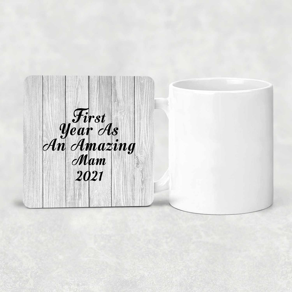 First Year As An Amazing Mam 2021 - Drink Coaster F