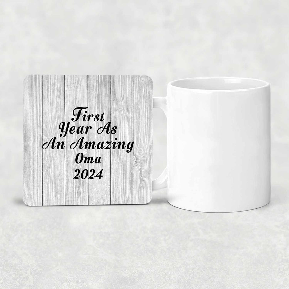 First Year As An Amazing Oma 2024 - Drink Coaster F