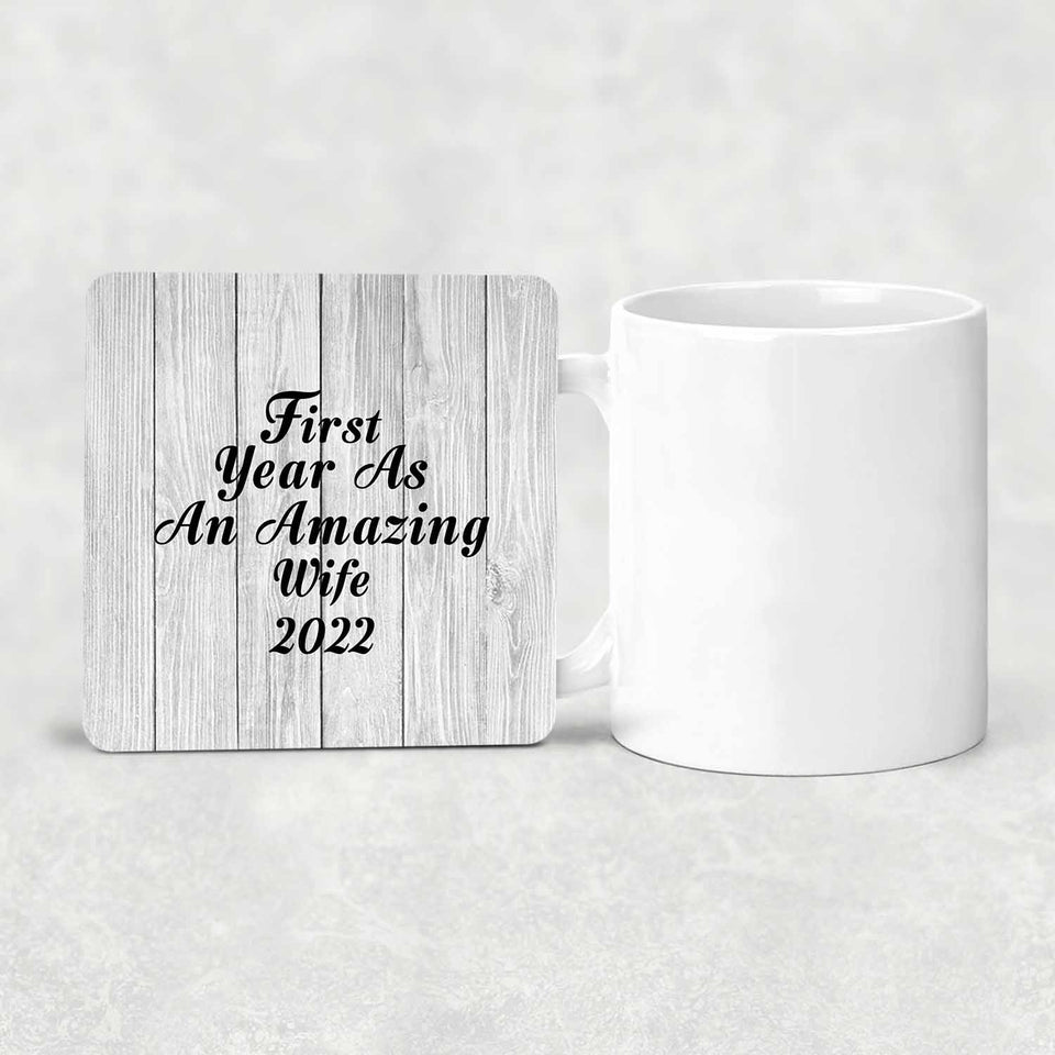 First Year As An Amazing Wife 2022 - Drink Coaster F