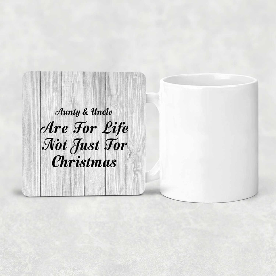 Aunty & Uncle Are For Life Not Just For Christmas - Drink Coaster F