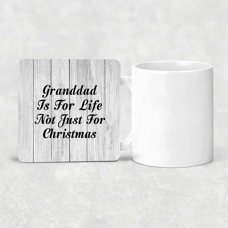 Granddad Is For Life Not Just For Christmas - Drink Coaster F