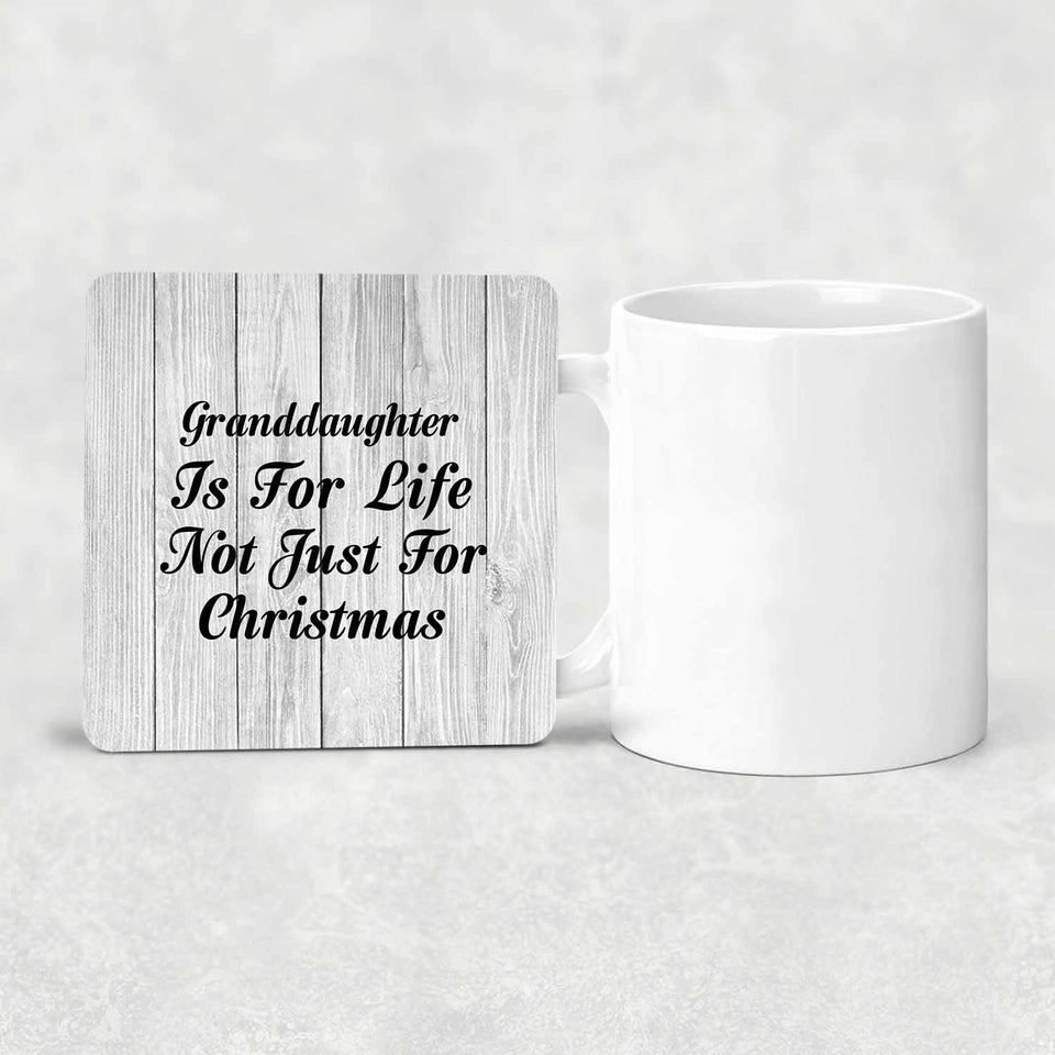 Granddaughter Is For Life Not Just For Christmas - Drink Coaster F