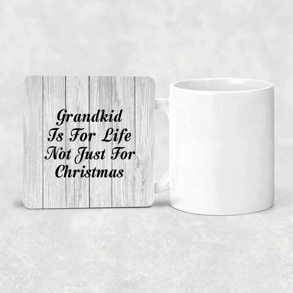 Grandkid Is For Life Not Just For Christmas - Drink Coaster F