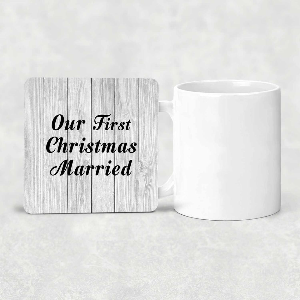 Our First Christmas Married - Drink Coaster F