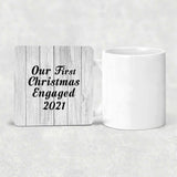 Our First Christmas Engaged 2021 - Drink Coaster F