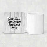 Our First Christmas Engaged 2022 - Drink Coaster F