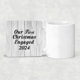 Our First Christmas Engaged 2024 - Drink Coaster F