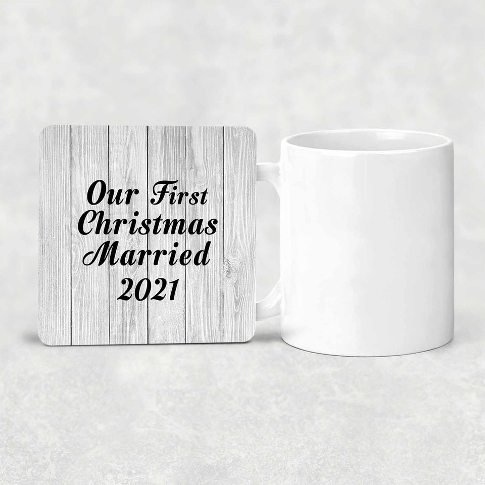 Our First Christmas Married 2021 - Drink Coaster F