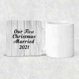 Our First Christmas Married 2021 - Drink Coaster F