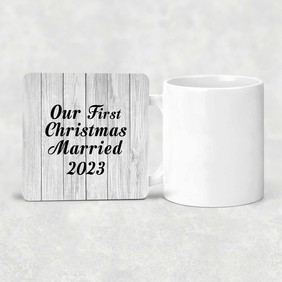 Our First Christmas Married 2023 - Drink Coaster F