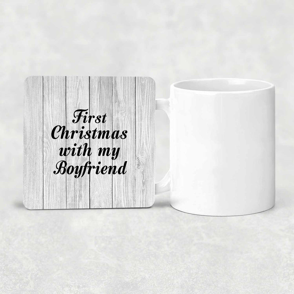 First Christmas With My Boyfriend - Drink Coaster F