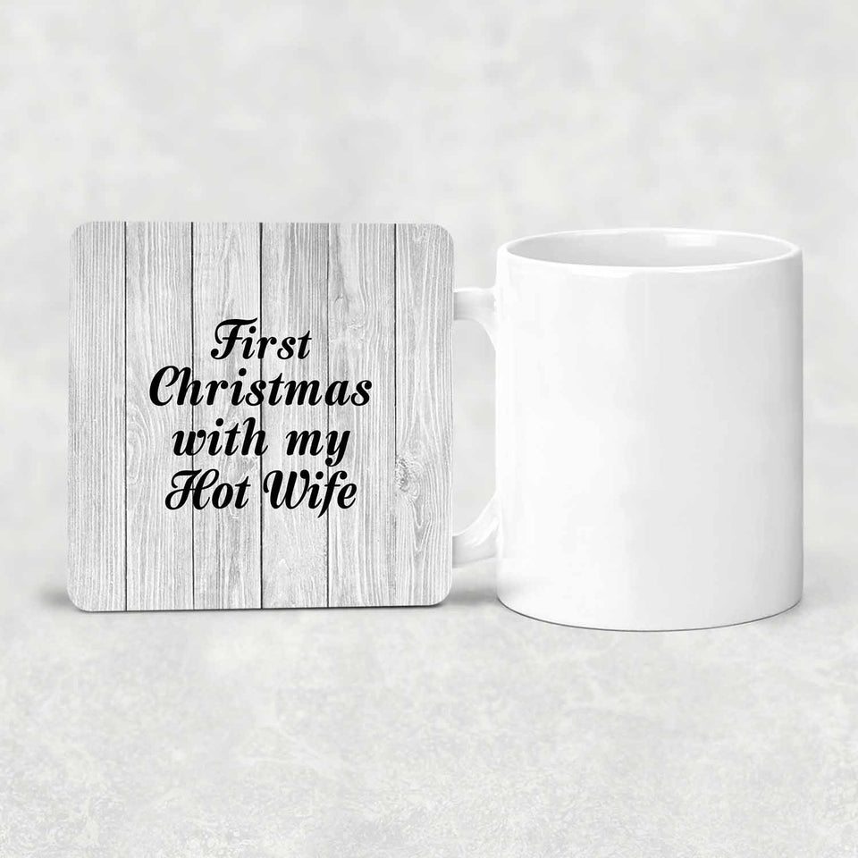 First Christmas With My Hot Wife - Drink Coaster F