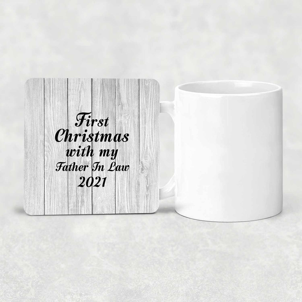 First Christmas With My Father In Law 2021 - Drink Coaster F