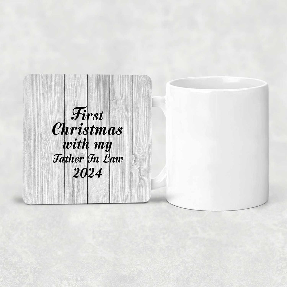 First Christmas With My Father In Law 2024 - Drink Coaster F