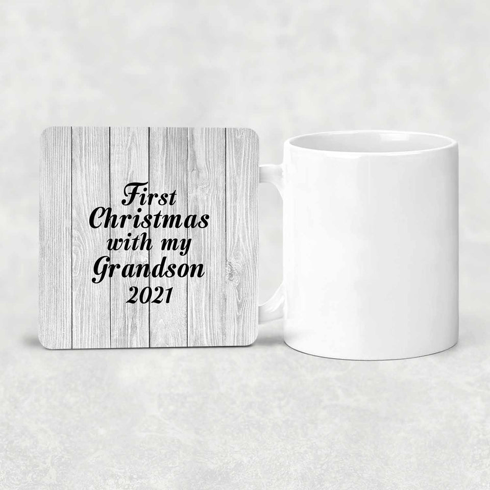 First Christmas With My Grandson 2021 - Drink Coaster F