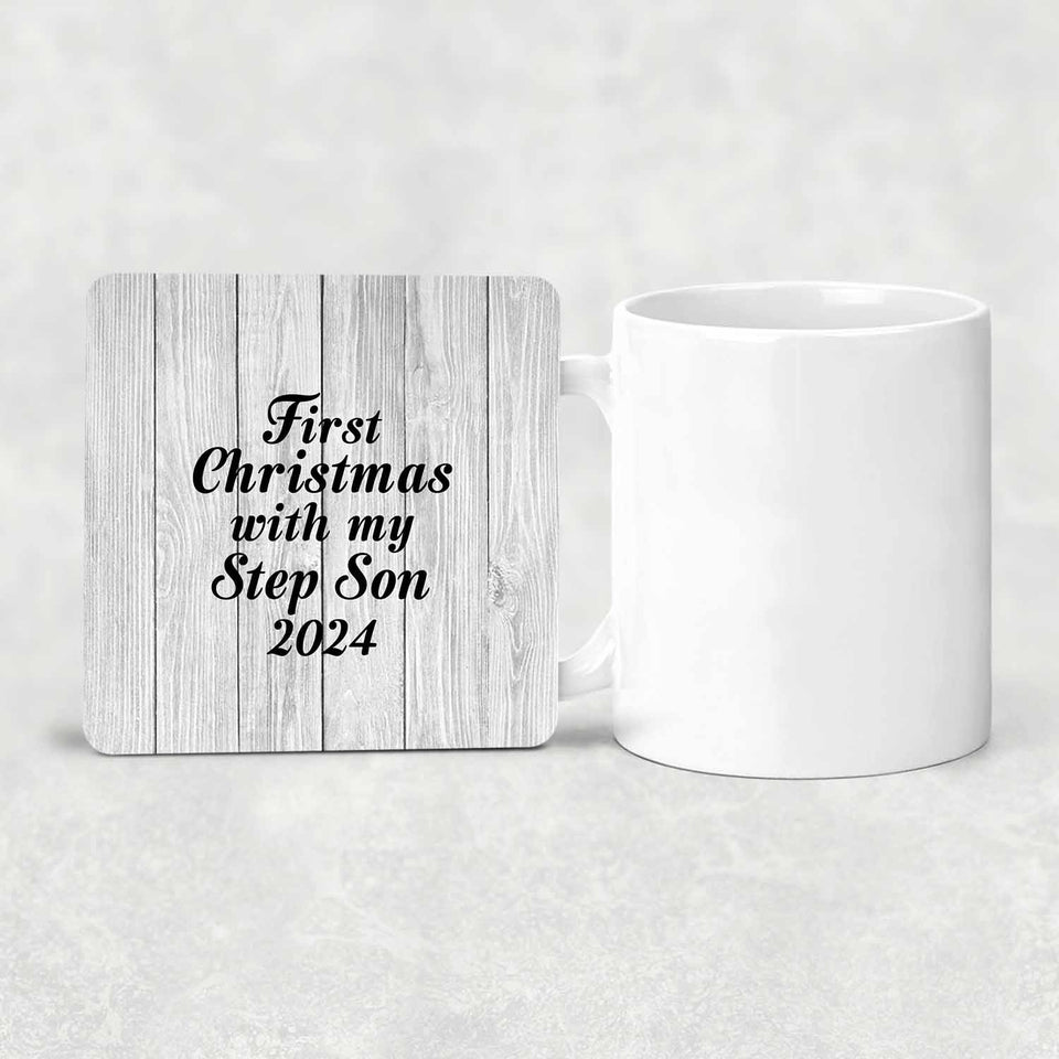 First Christmas With My Step Son 2024 - Drink Coaster F