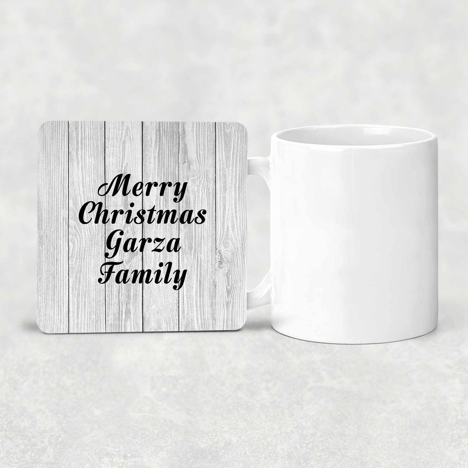 Merry Christmas Garza Family - Drink Coaster F